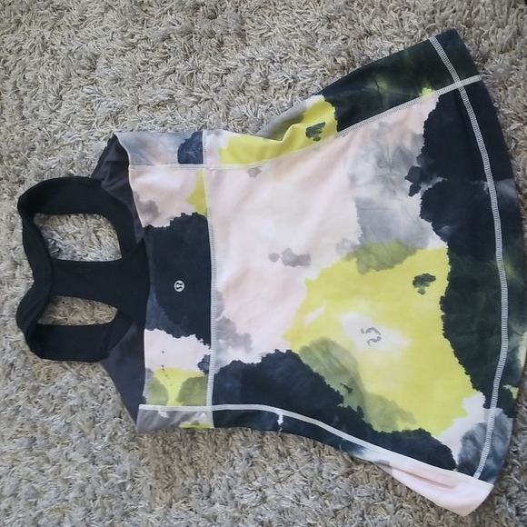 (8) Lululemon Athletica Scoop Neck Racerback Tank Workout Watercolor Design - Picture 8 of 9